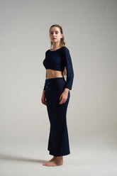 Munns & Mars Saree Shapewear Polyester Fish Cut - NavyBlue